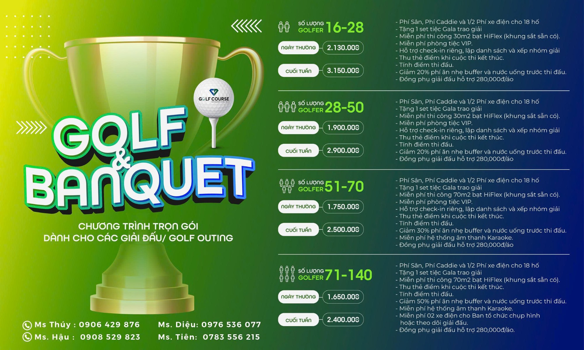 TRỌN GÓI GOLF & BANQUET – ĐIỂM ĐẾN LÝ TƯỞNG CHO CÁC GIẢI ĐẤU TẠI CHÂU ĐỨC