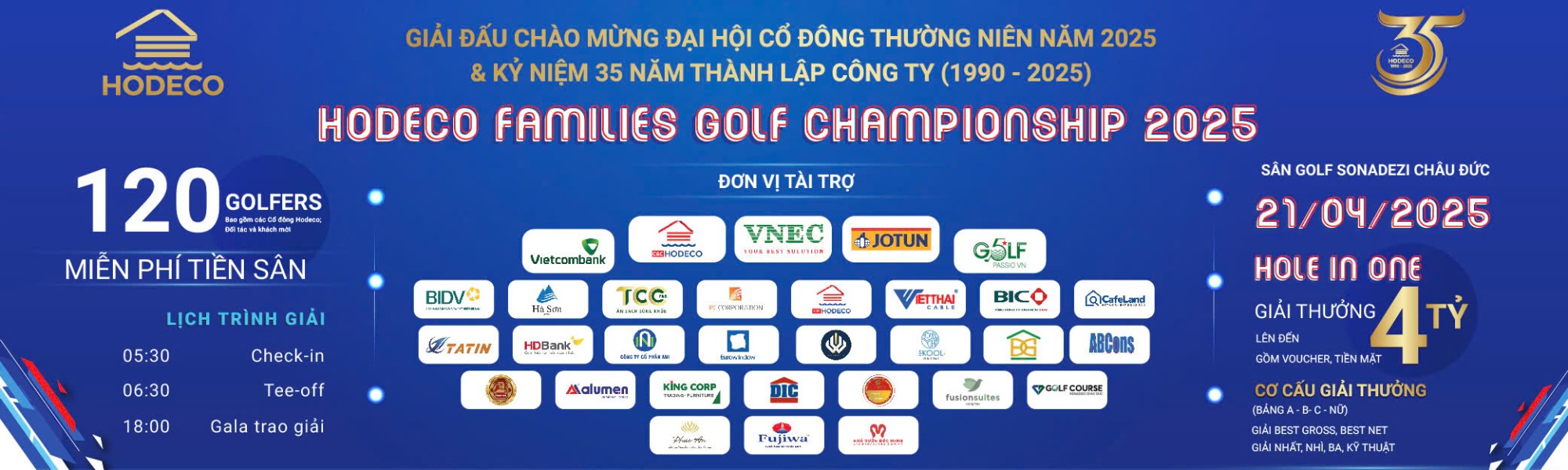 CHÀO ĐÓN GIẢI GOLF LỚN NHẤT THÁNG 4 – HODECO FAMILIES GOLF CHAMPIONSHIP 2025