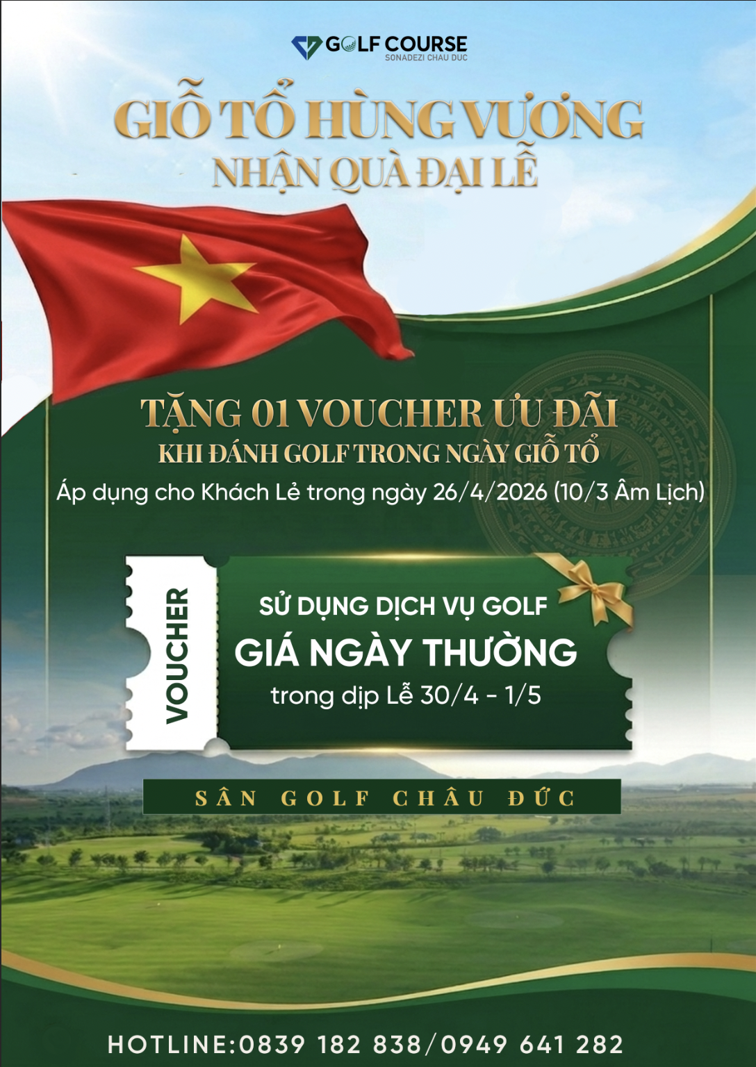 GIỖ TỔ HÙNG VƯƠNG – NHẬN QUÀ ĐẠI LỄ TẠI SÂN GOLF CHÂU ĐỨC