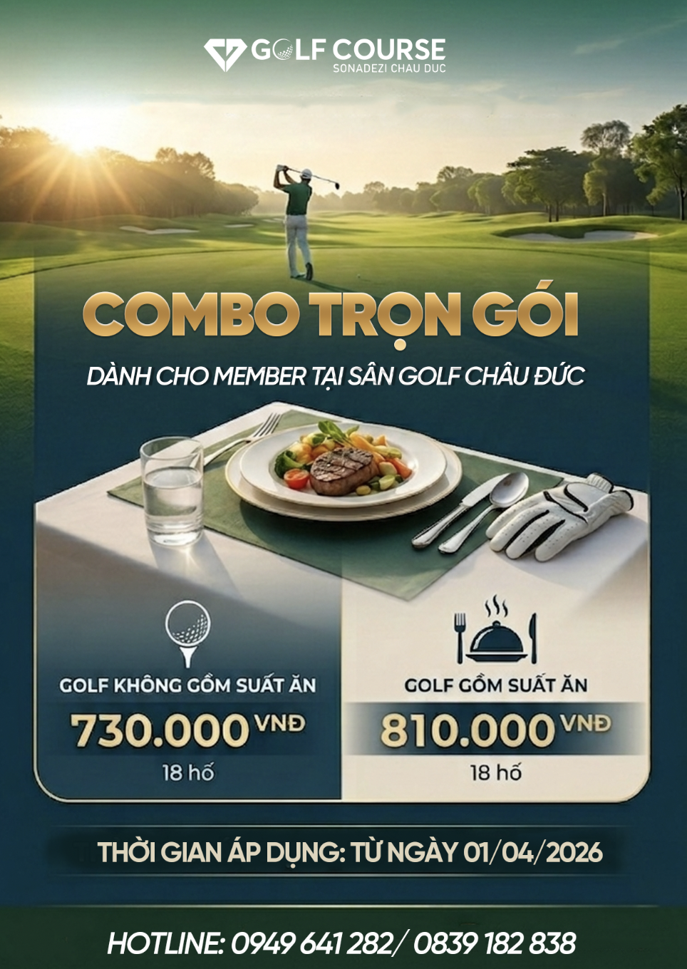 GOLF & DINING – TRẢI NGHIỆM TRỌN VẸN CHỈ VỚI 810.000 VNĐ