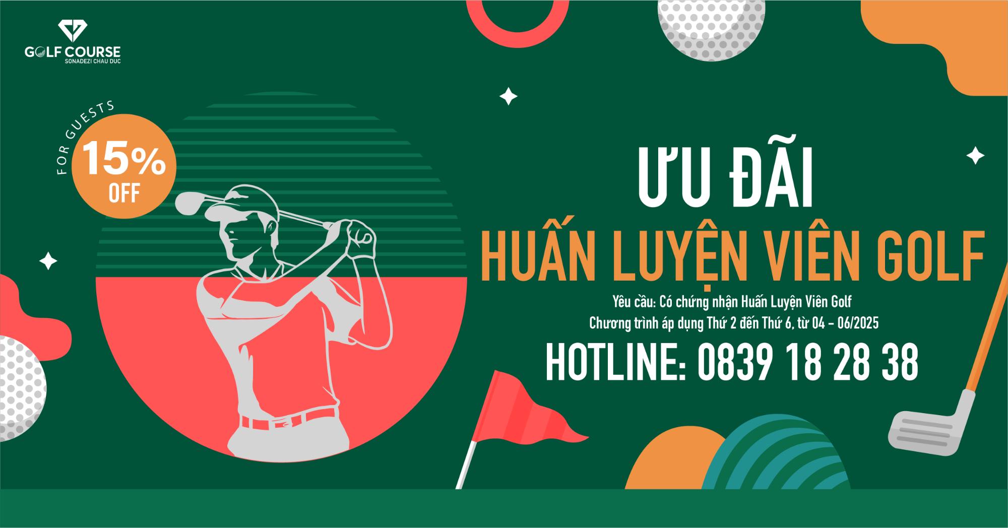 ƯU ĐÃI ĐẶC BIỆT DÀNH CHO HUẤN LUYỆN VIÊN GOLF
