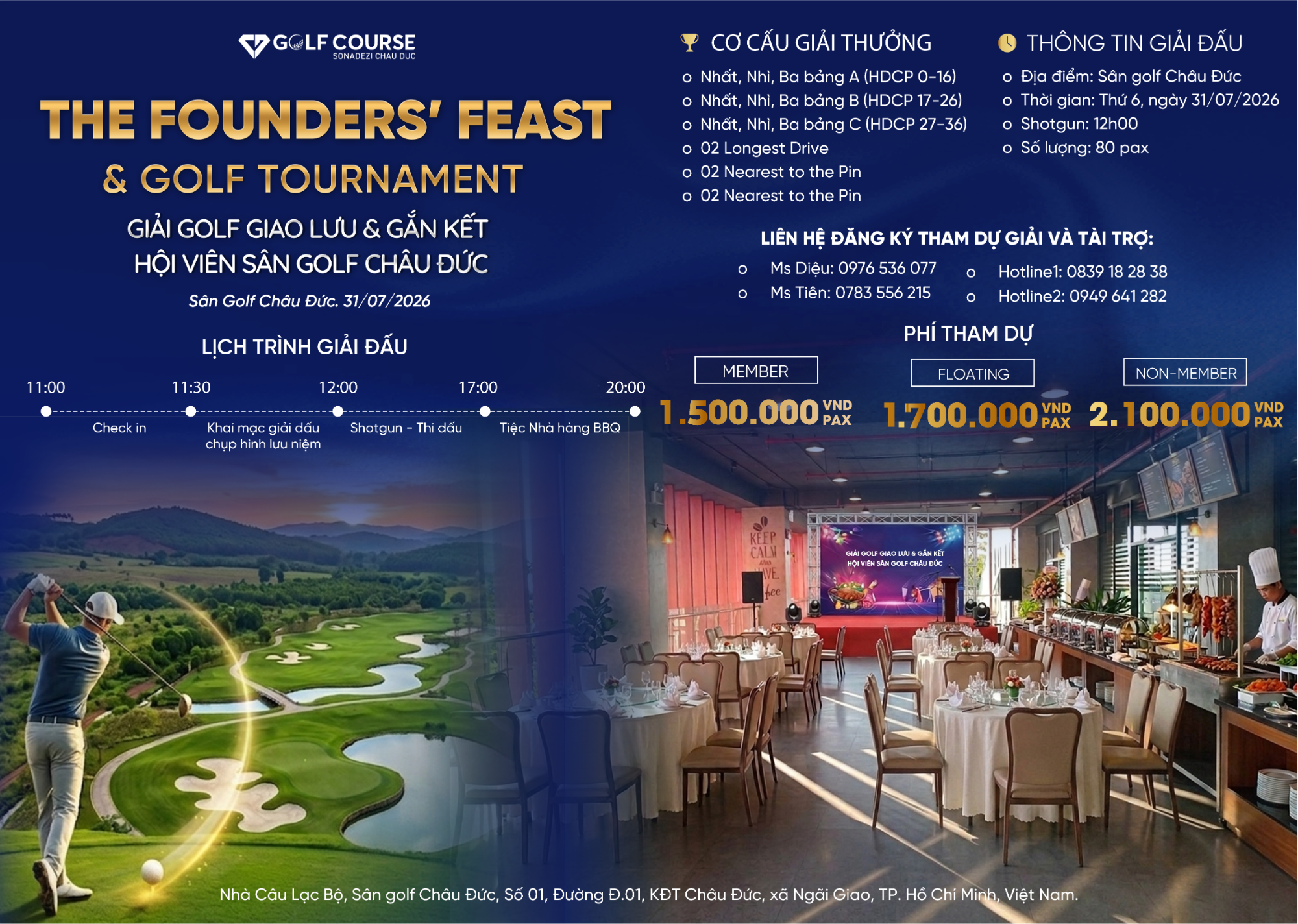 THE FOUNDERS' FEAST & GOLF TOURNAMENT - GIẢI GOLF GIAO LƯU & GẮN KẾT HỘI VIÊN SÂN GOLF CHÂU ĐỨC